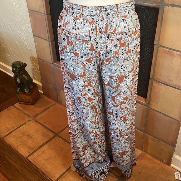 Anthropologie Hei Hei Lalasa Boho Paisley Wide Leg Palazzo Pants, S! - Picture 5 of 8